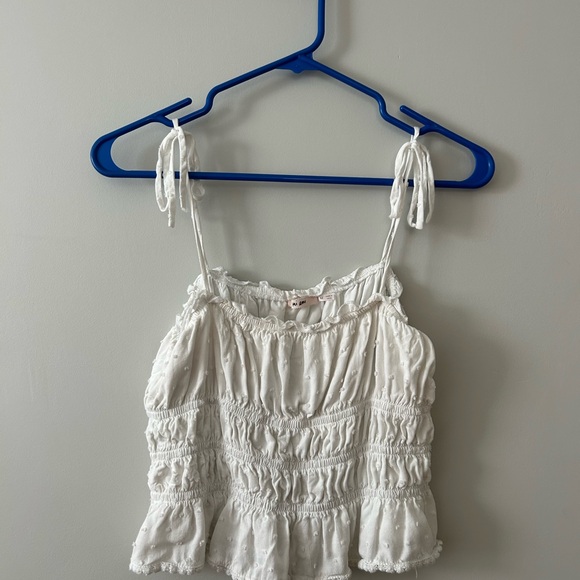 White Smocked Tank Top - Picture 1 of 3